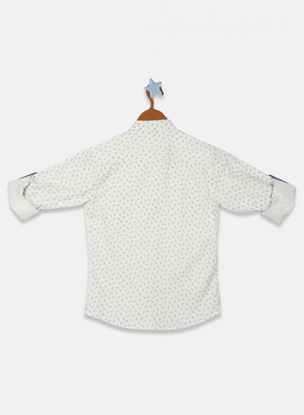 Boys Beige Printed Shirt