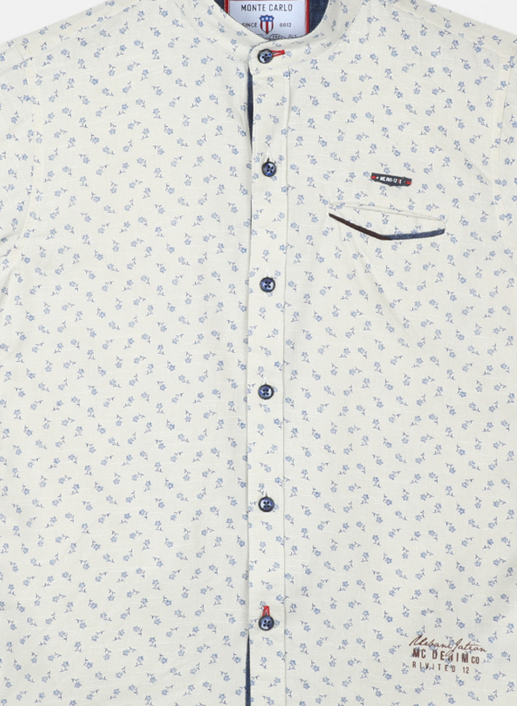 Boys Beige Printed Shirt