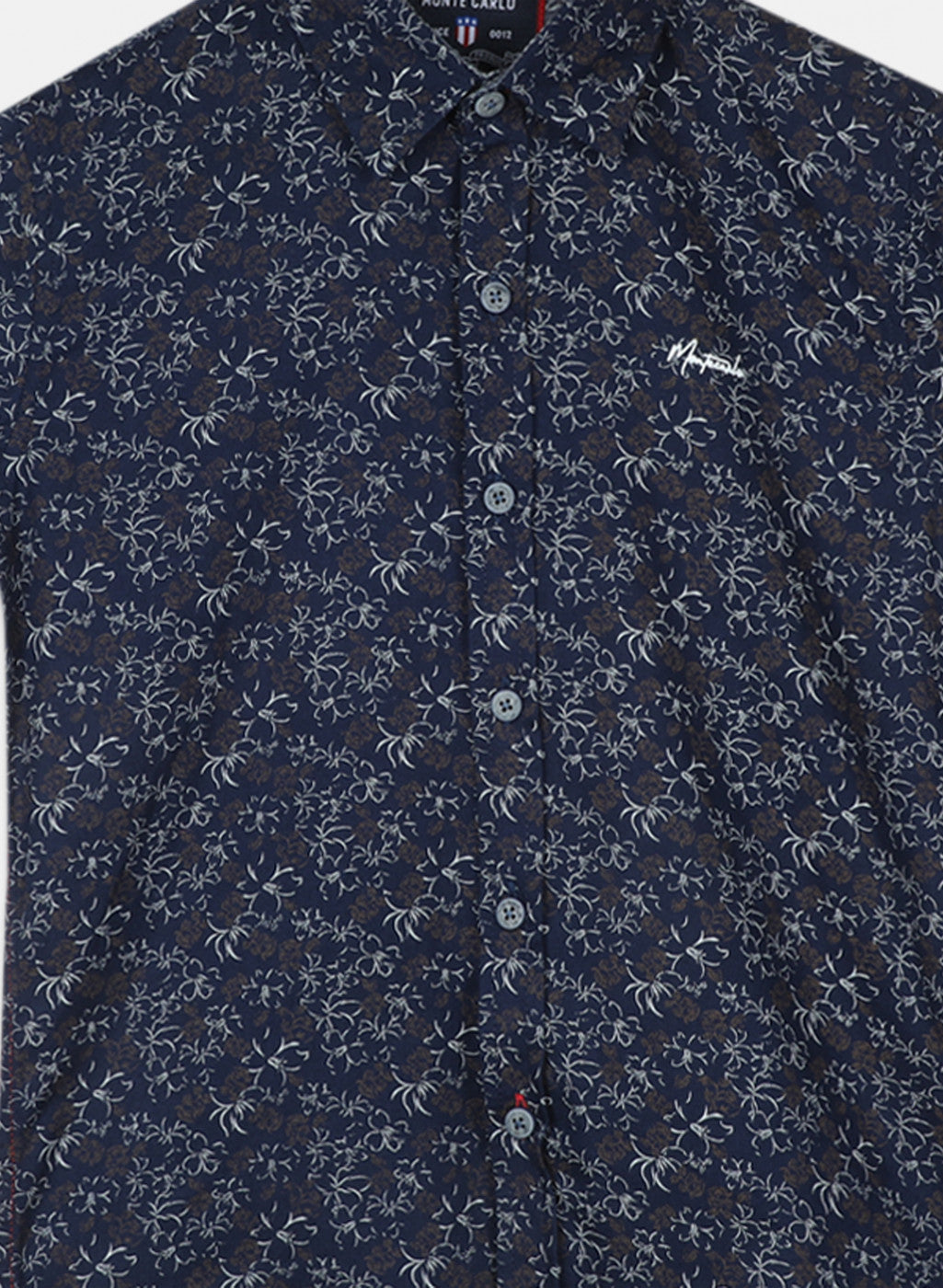 Boys Navy Blue Printed Shirt