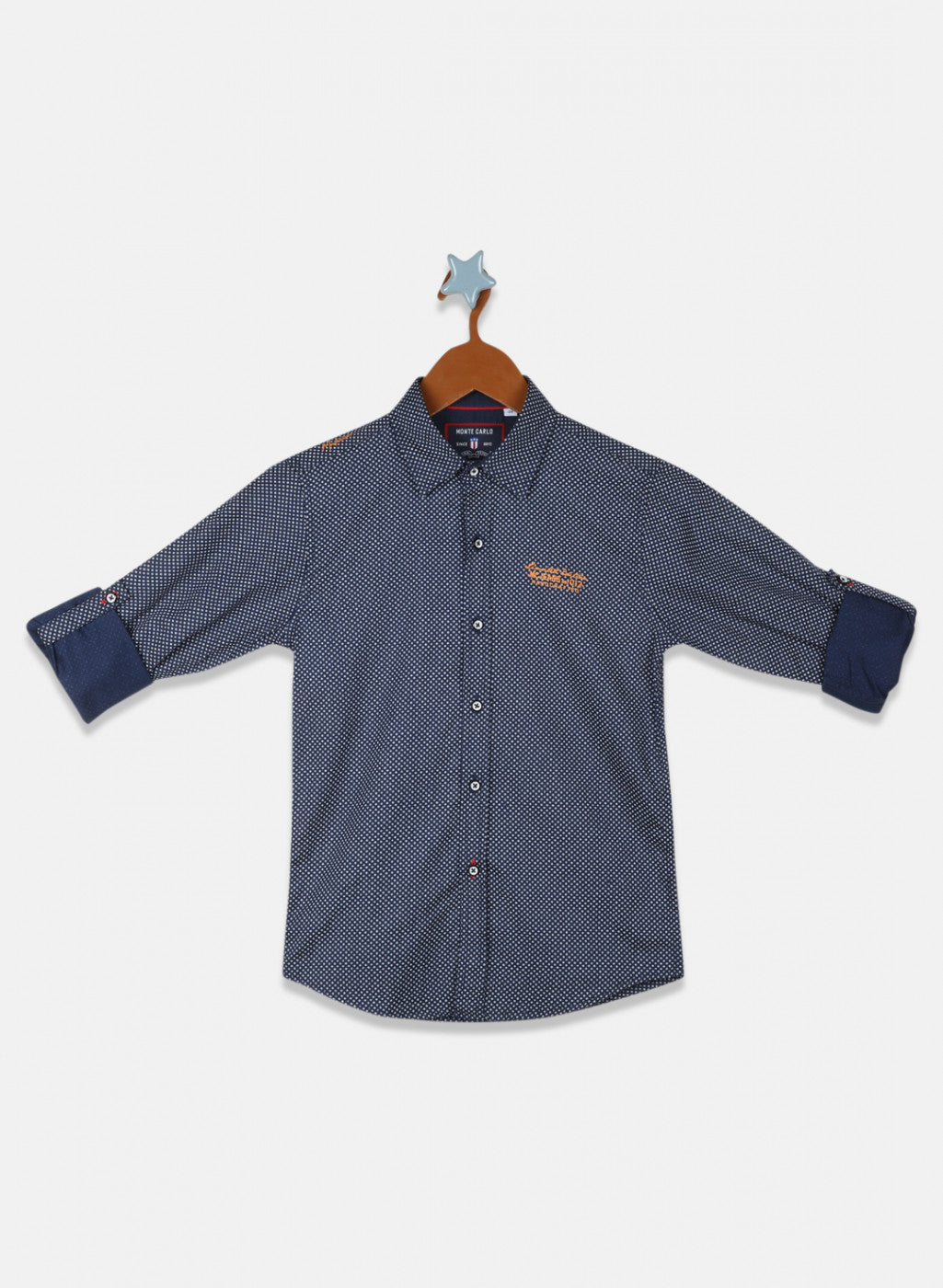 Boys Blue Printed Shirt