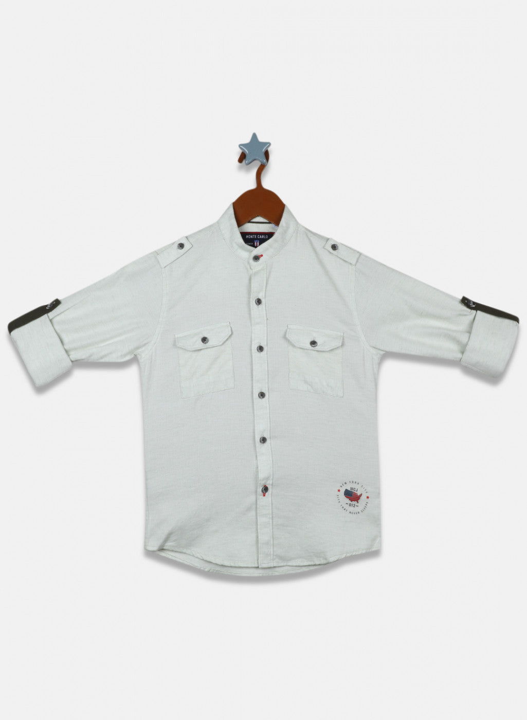 Boys Green Solid Shirt