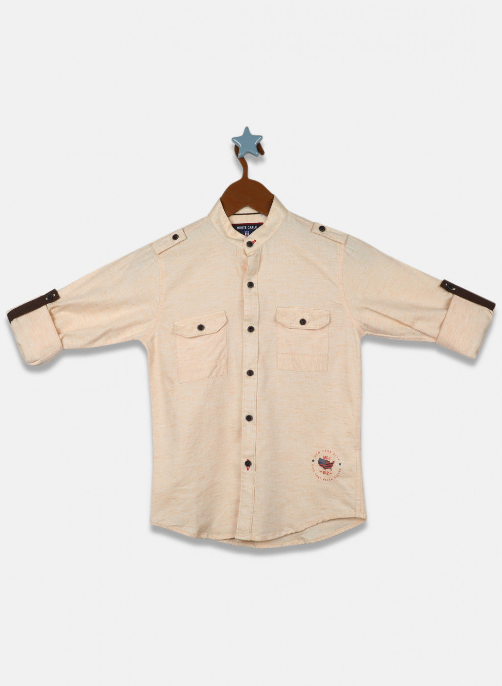 Boys Orange Solid Shirt