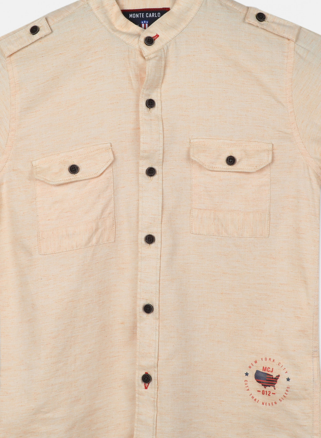 Boys Orange Solid Shirt