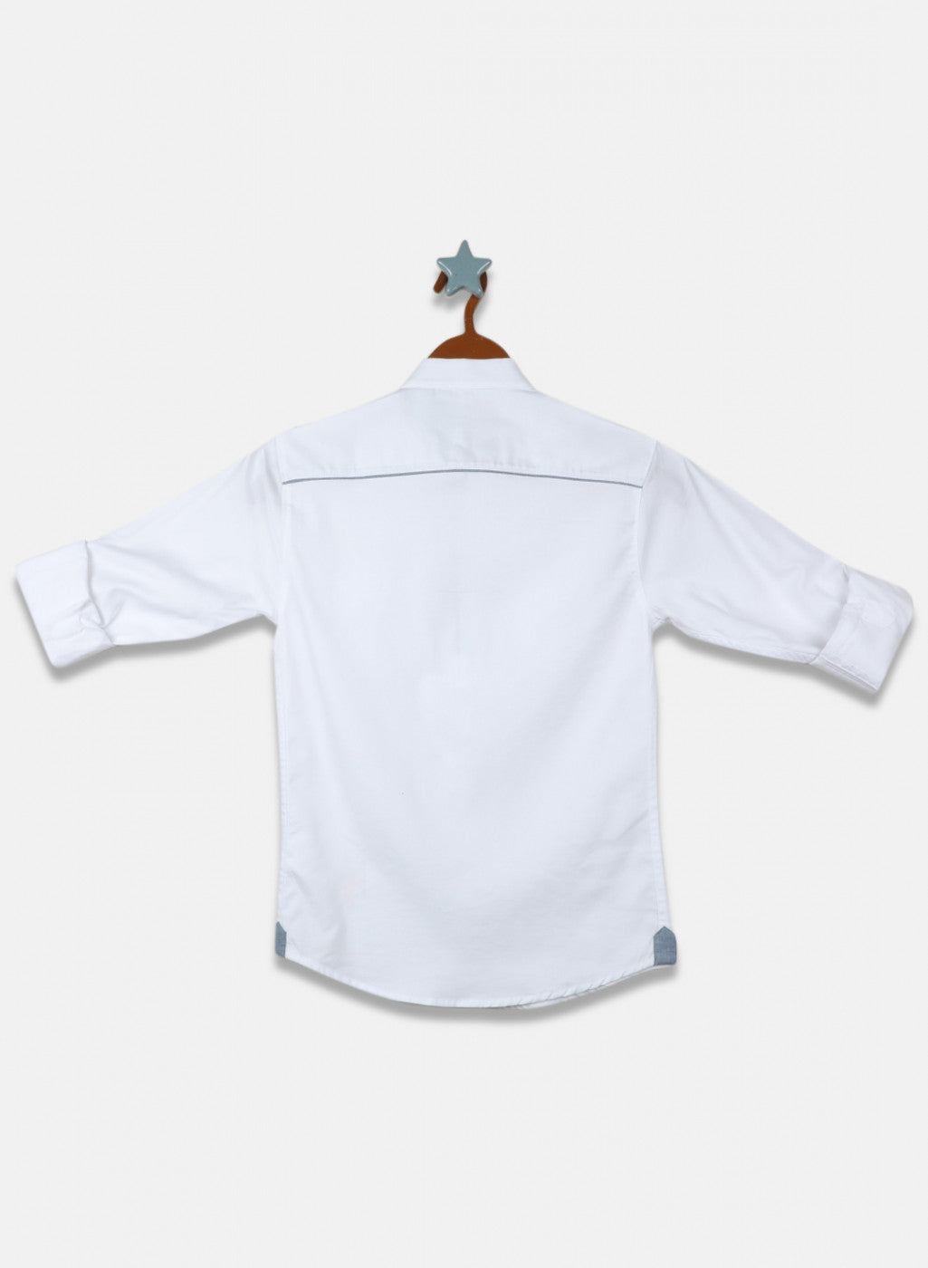 Boys Off White Solid Shirt