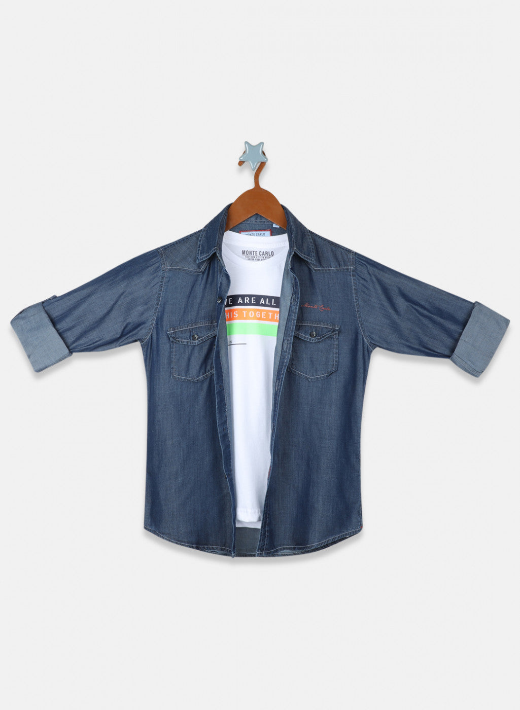 Boys Blue Solid Shirt