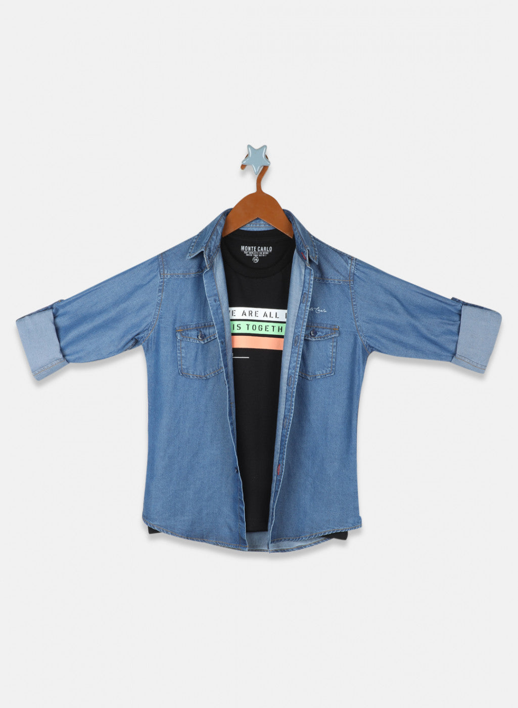 Boys Blue Solid Shirt