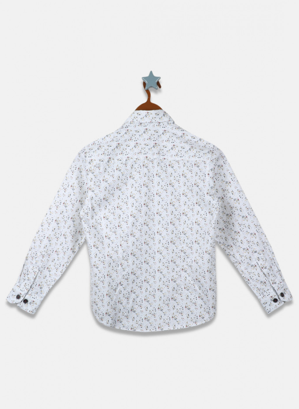 Boys White Printed Shirt