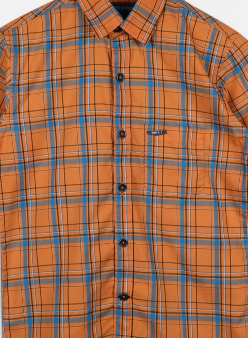 Boys Orange Check Shirt