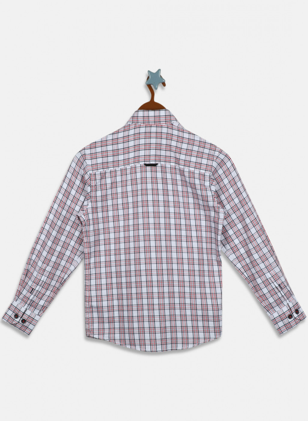Boys White Check Shirt