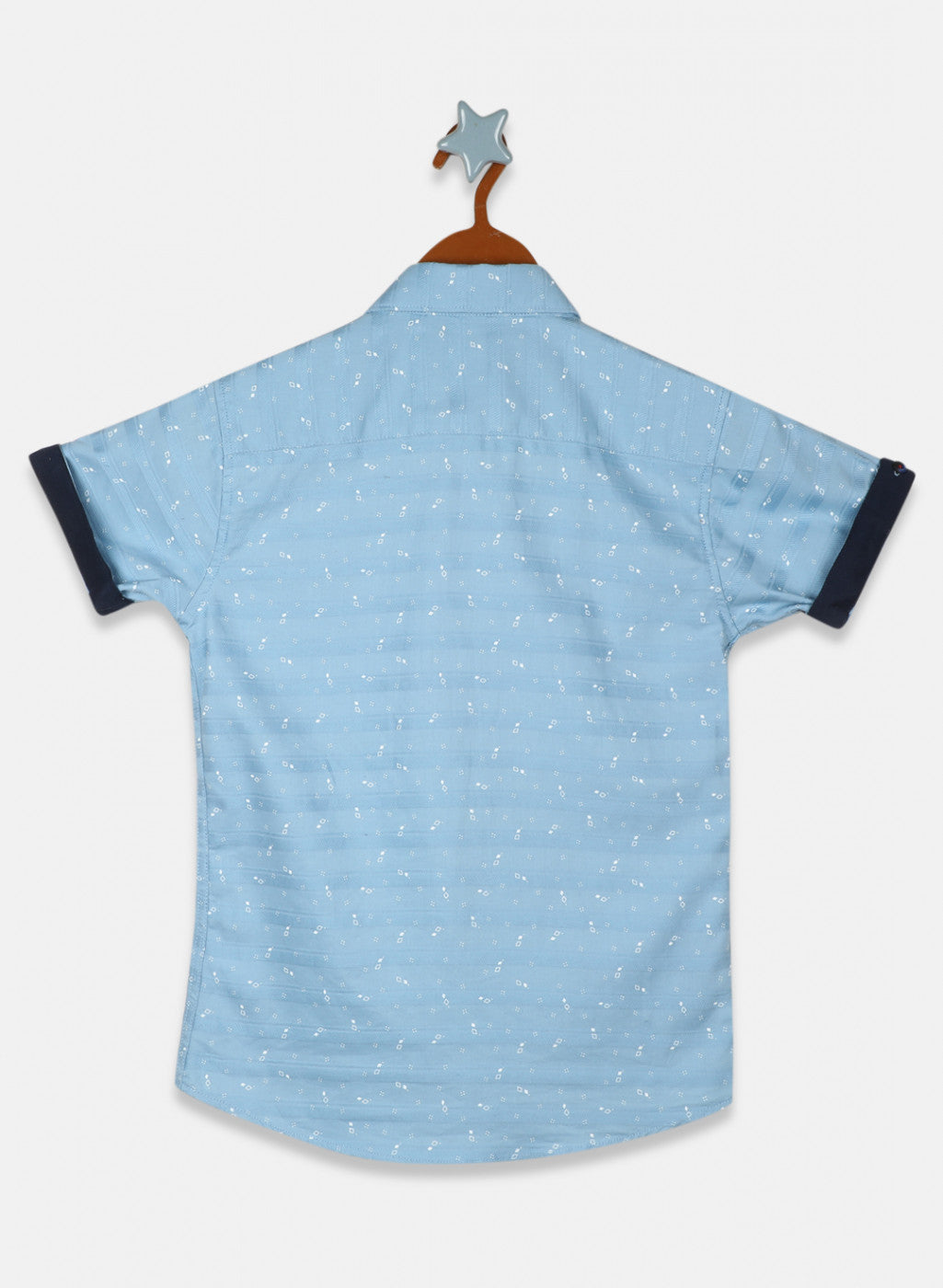 Boys Blue Printed Shirt