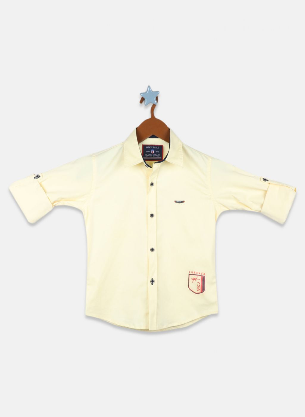 Boys Yellow Solid Shirt