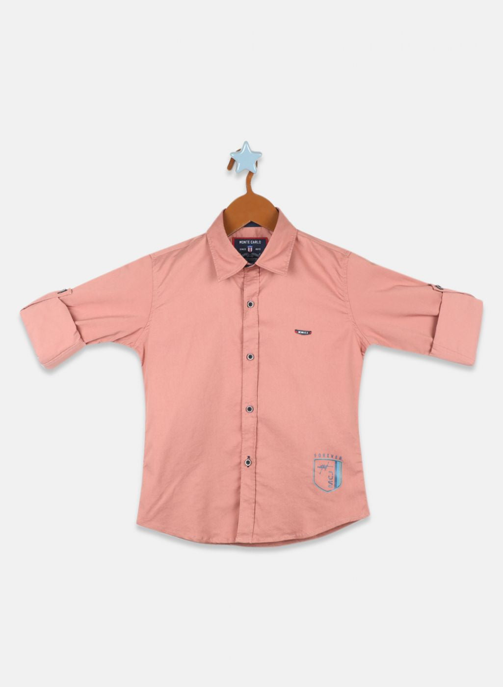 Boys Peach Solid Shirt
