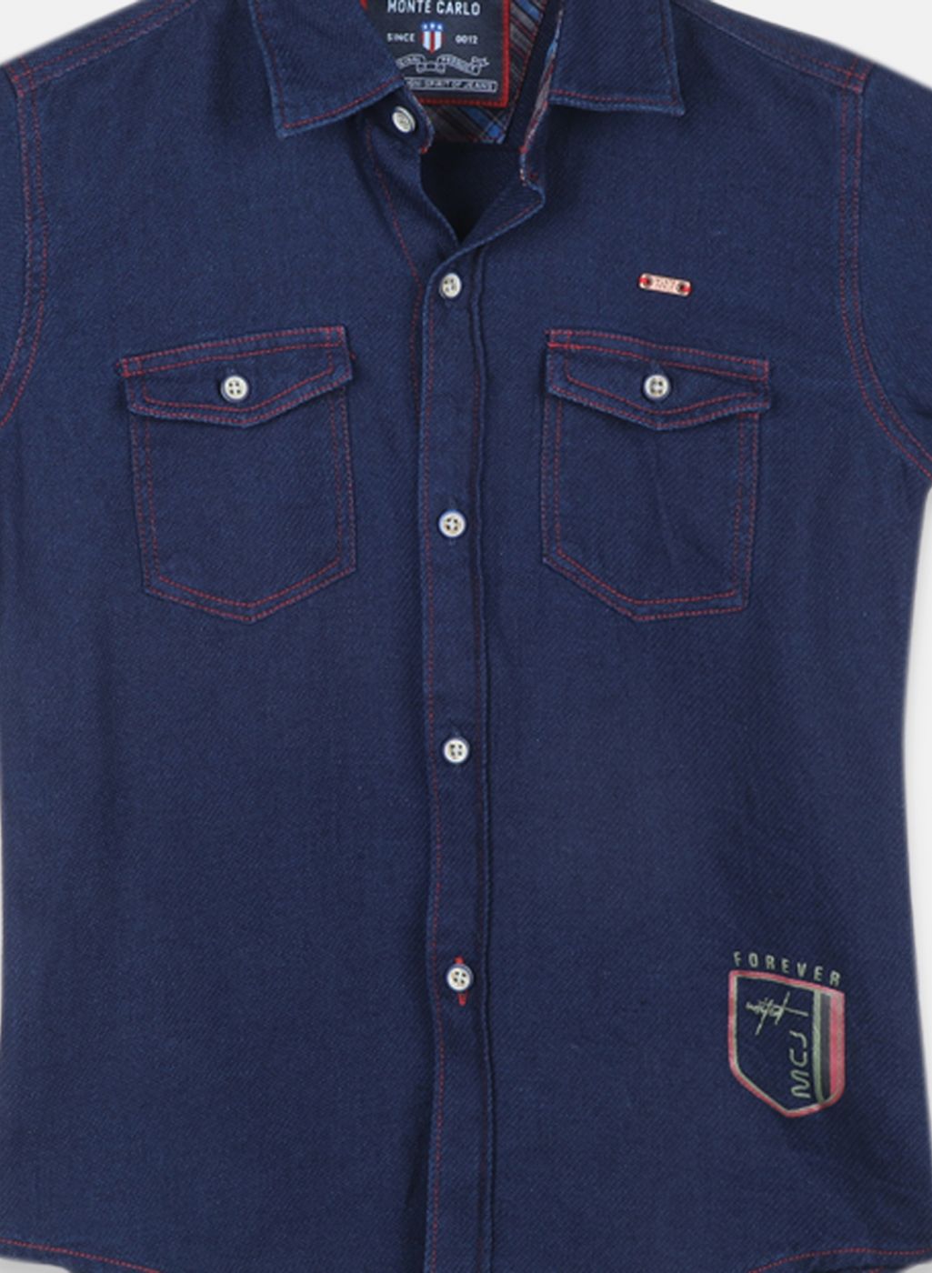 Boys Blue Solid Shirt
