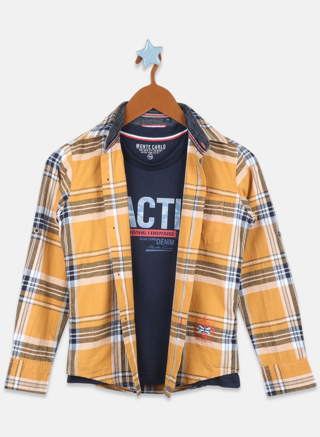 Boys Mustard Check Shirt
