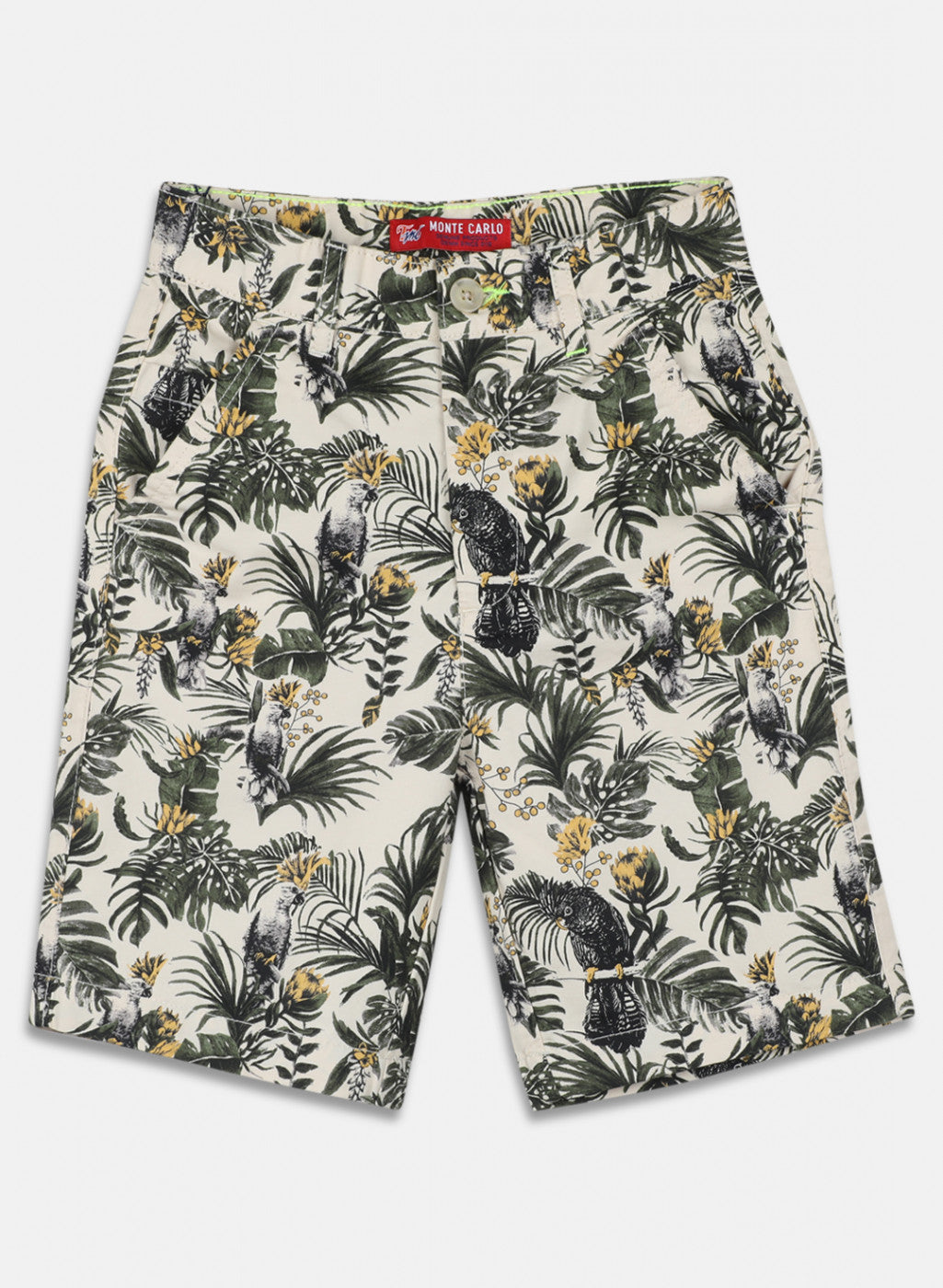 Boys Cream Printed Short