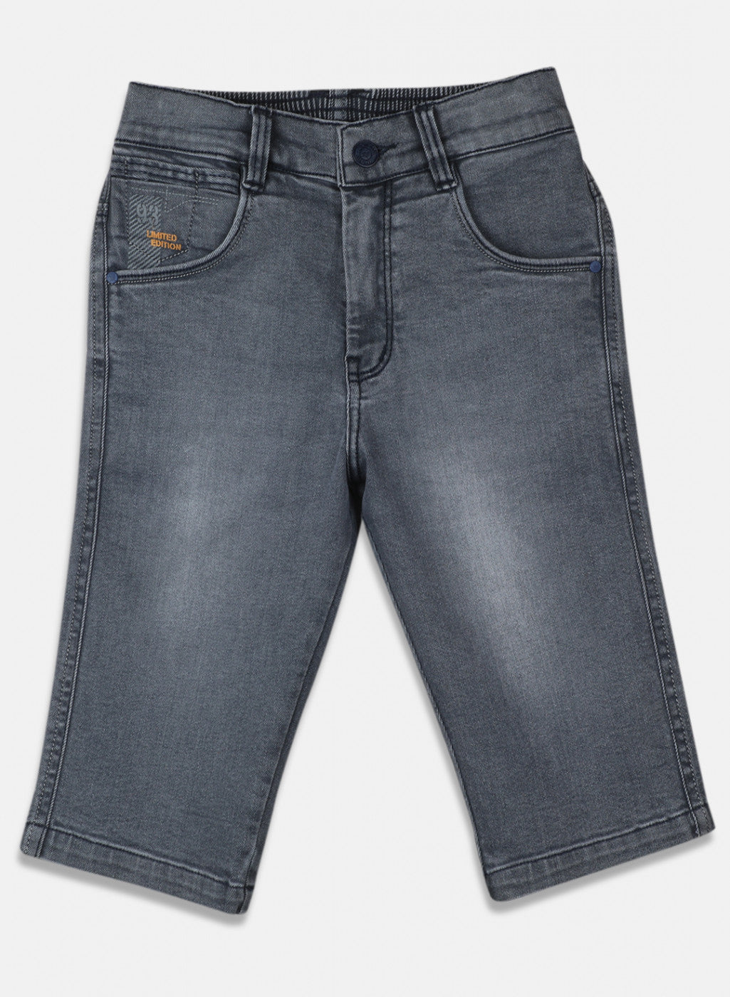 Boys Grey Light Wash Capri