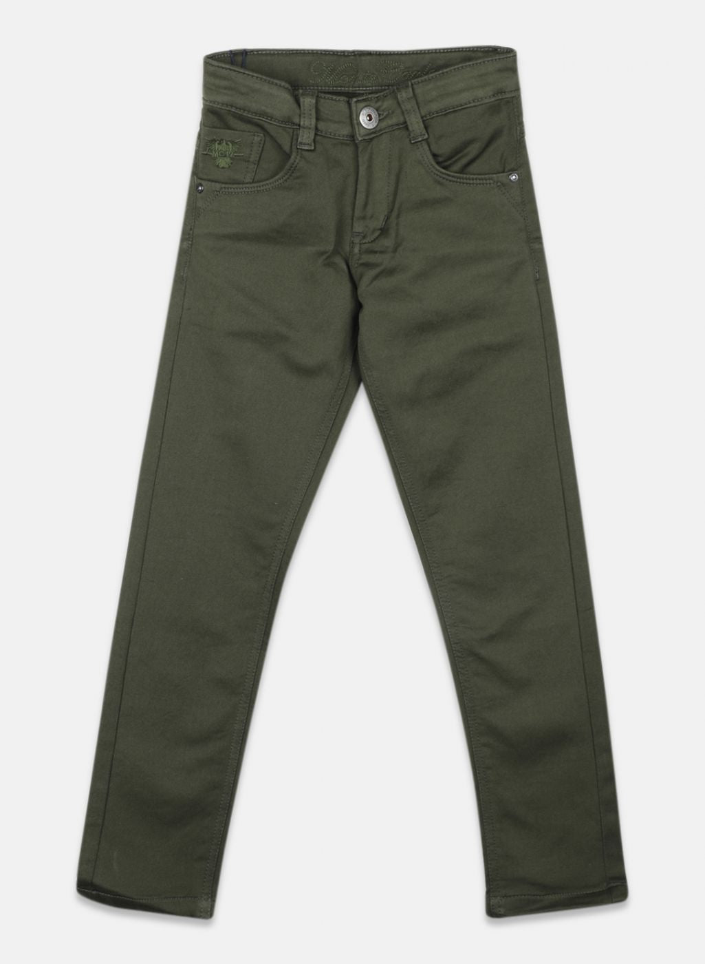 Boys Olive Slim Fit Denim