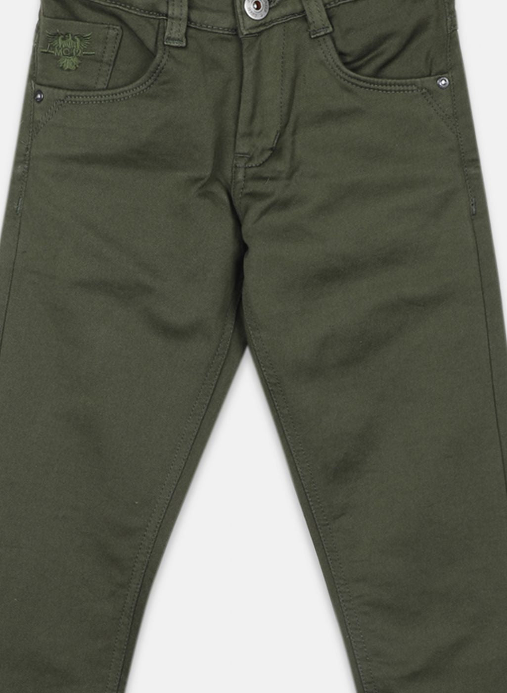 Boys Olive Slim Fit Denim