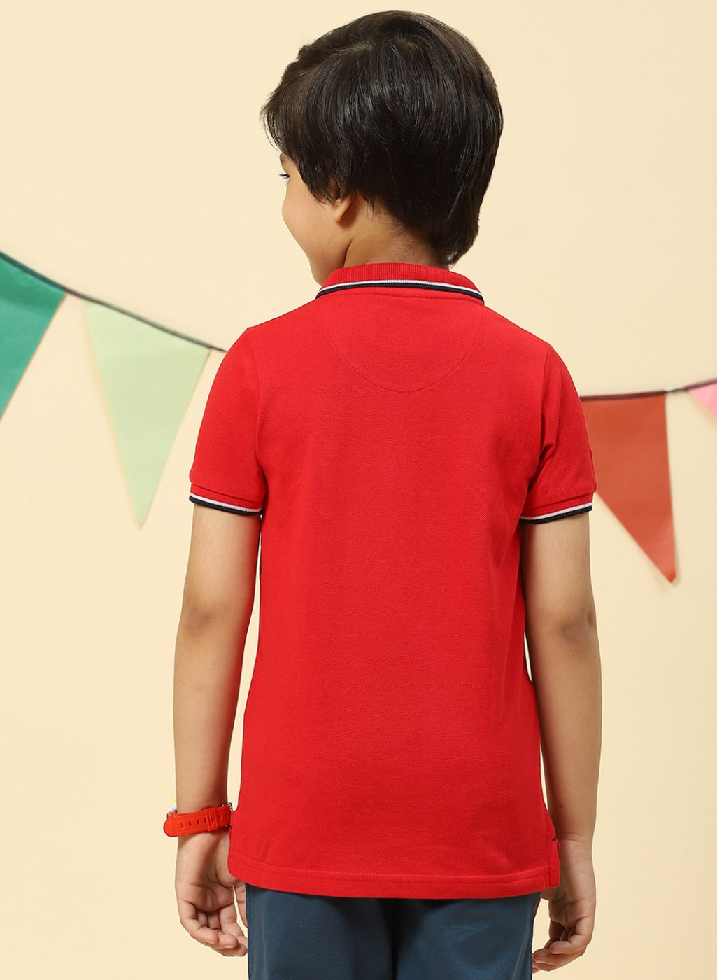 Boys Red Printed T-Shirt