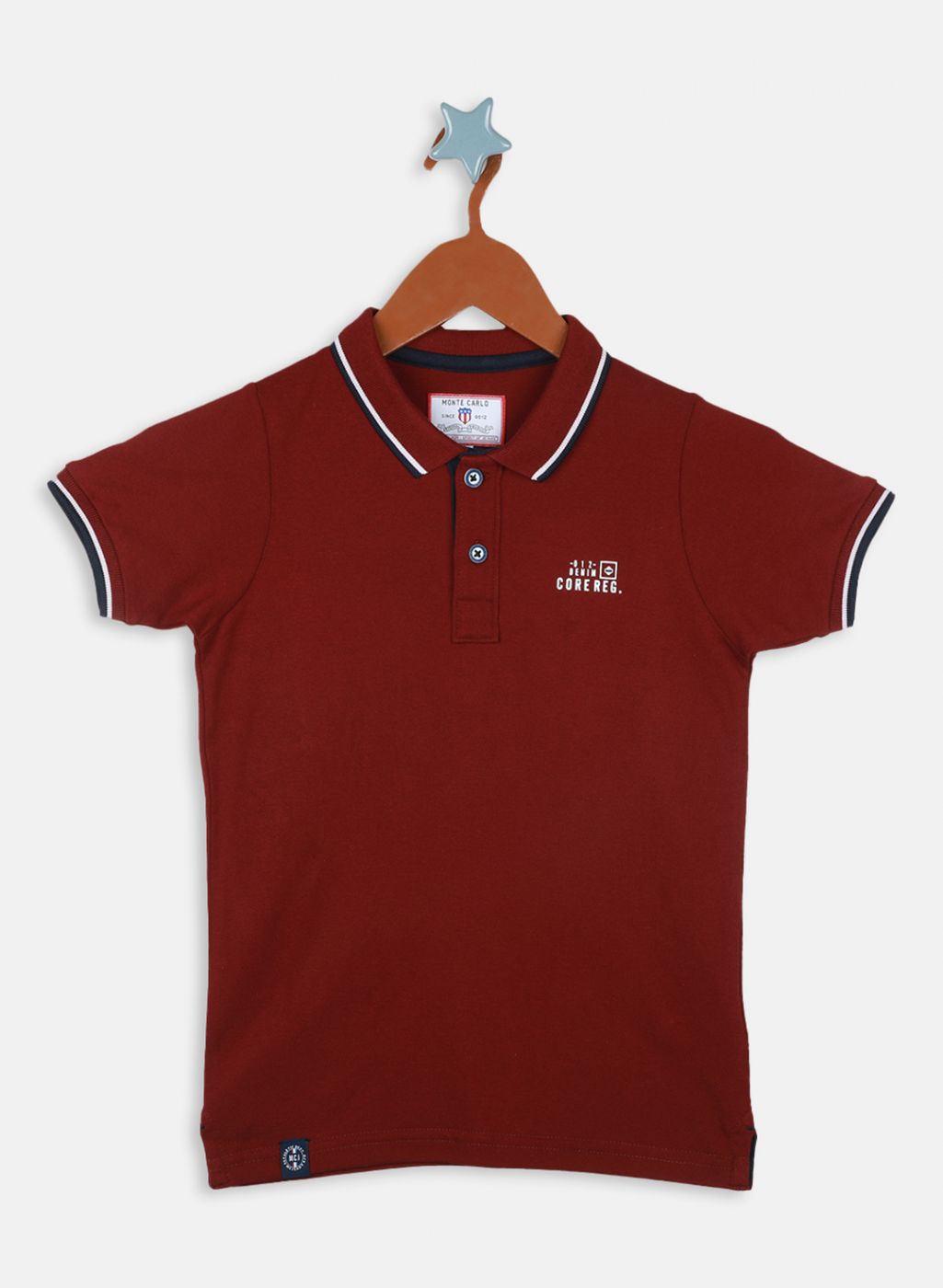 Boys Maroon Printed T-Shirt