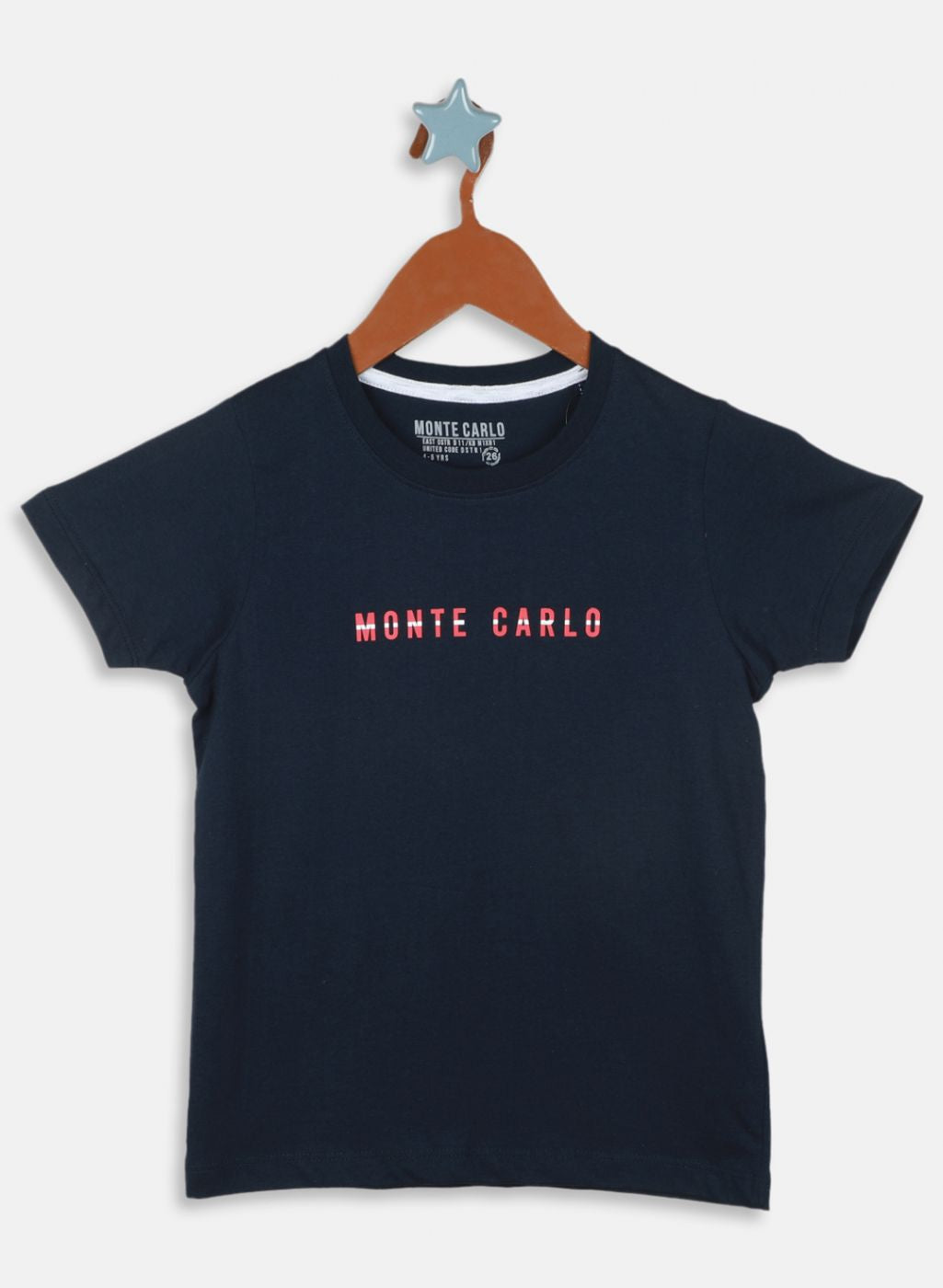 Boys Navy Blue Printed T-Shirt