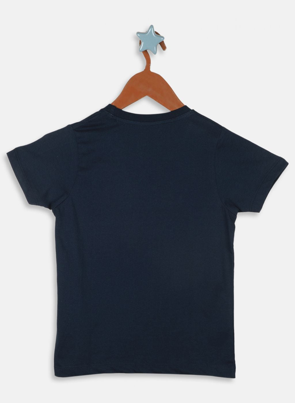 Boys Navy Blue Printed T-Shirt