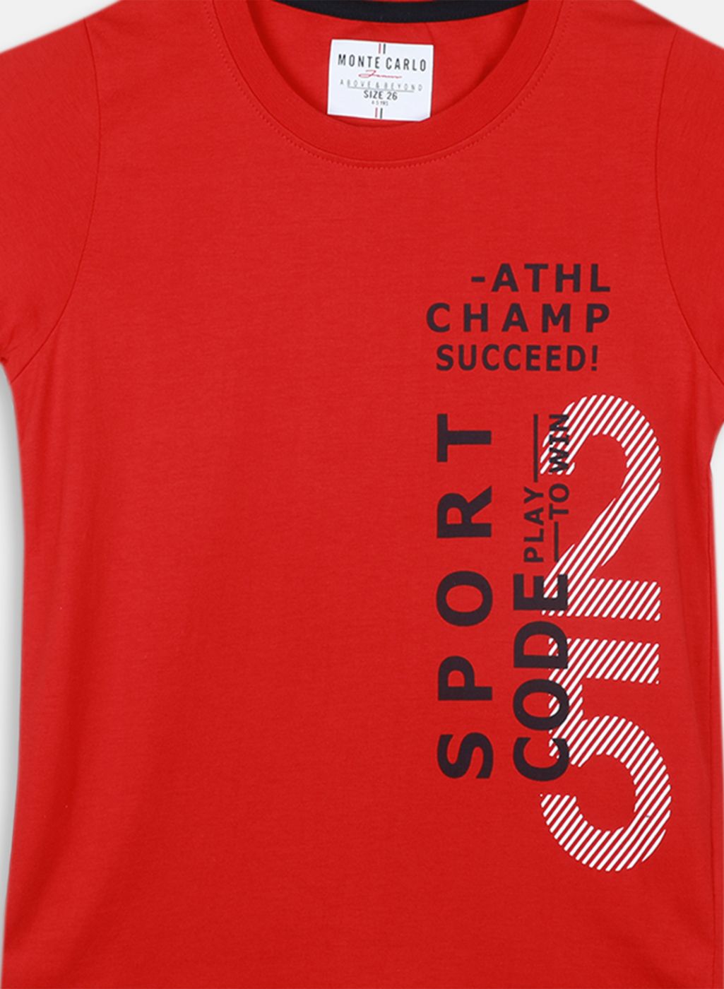 Boys Red Printed T-Shirt