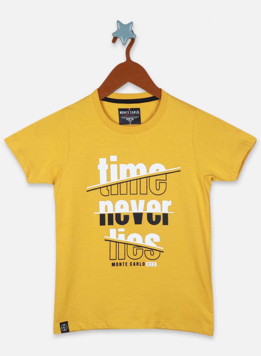 Boys Mustard Printed T-Shirt