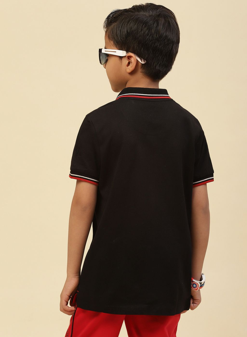 Boys Black Printed T-Shirt