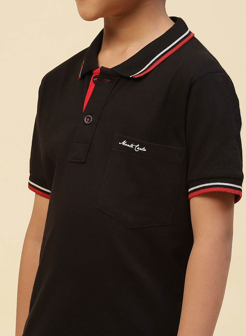 Boys Black Printed T-Shirt