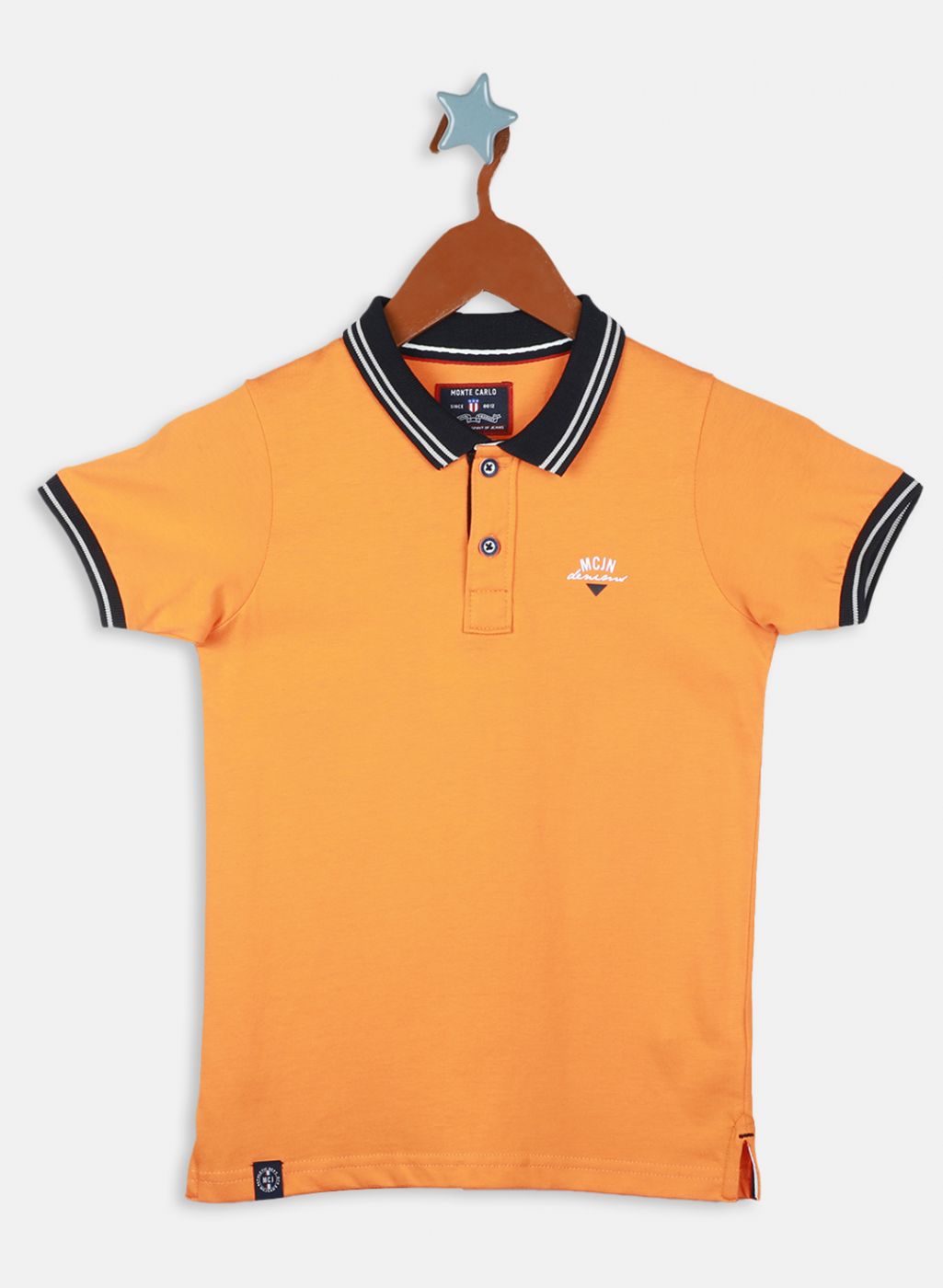 Boys Orange Printed T-Shirt
