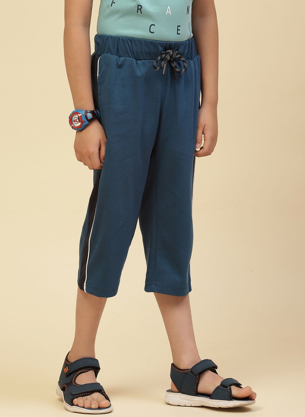 Boys Blue Printed Capri