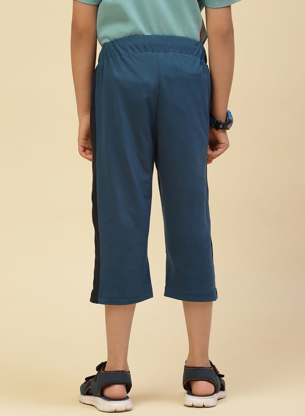 Boys Blue Printed Capri