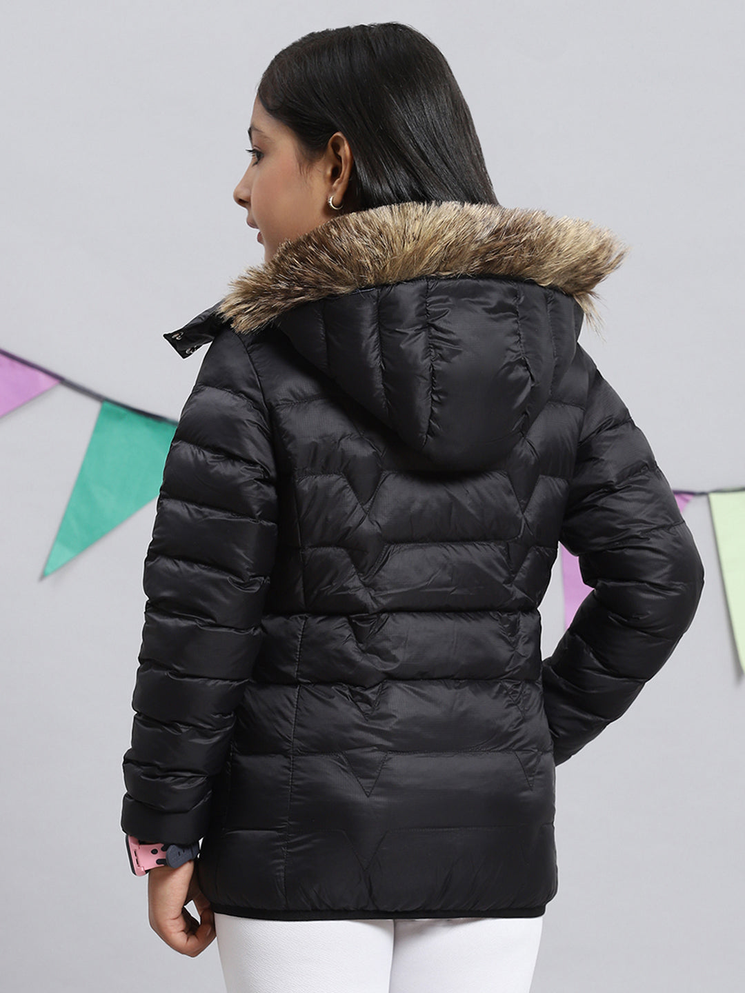 Girls Black Plain Jacket