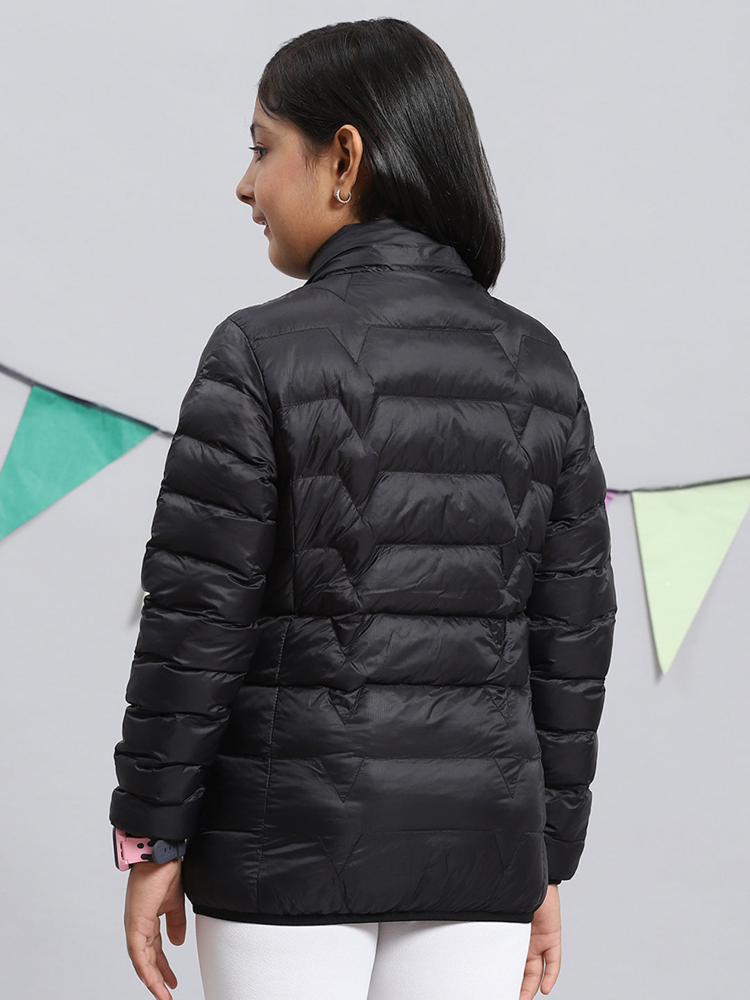 Girls Black Plain Jacket
