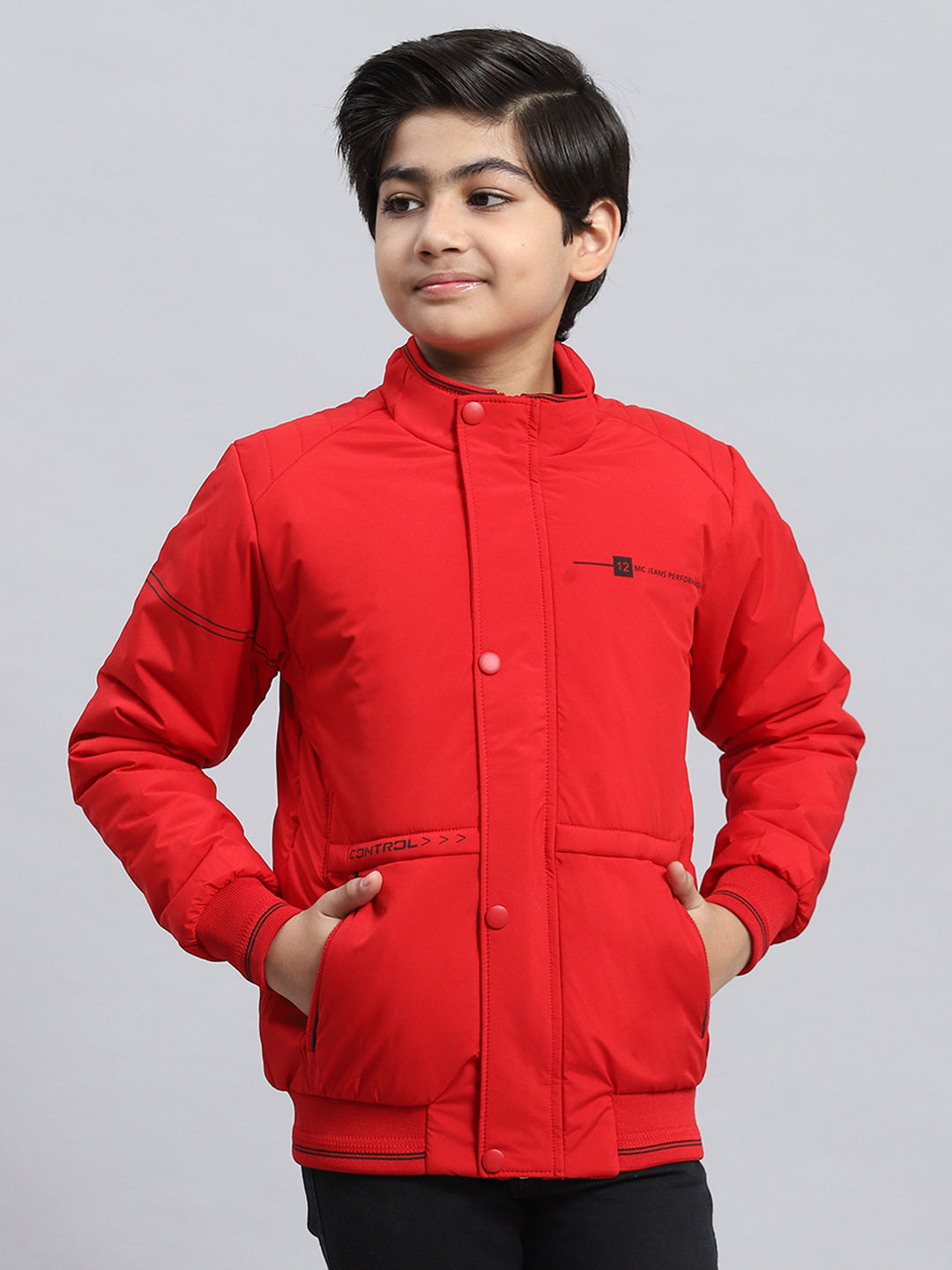 Boys Red Plain Jacket