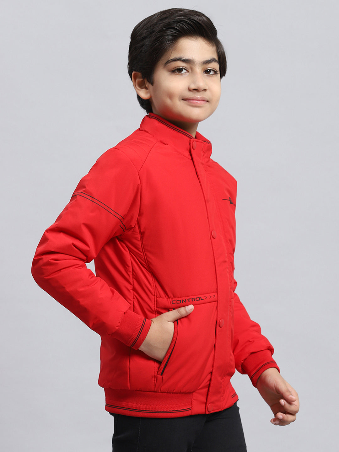 Boys Red Plain Jacket