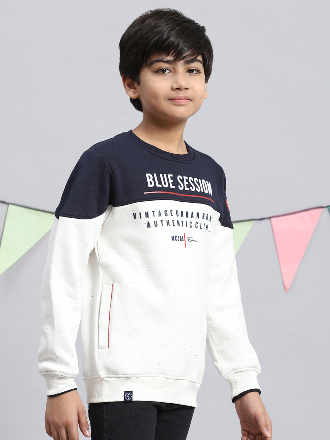 Boys Off White Printed Sweatshirt