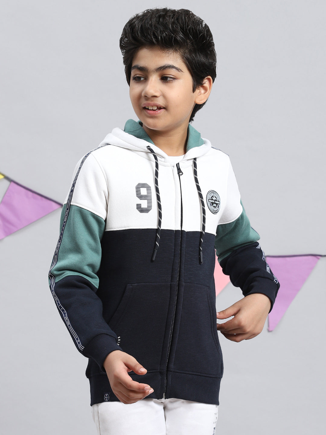 Boys Blue Printed Sweatshirt