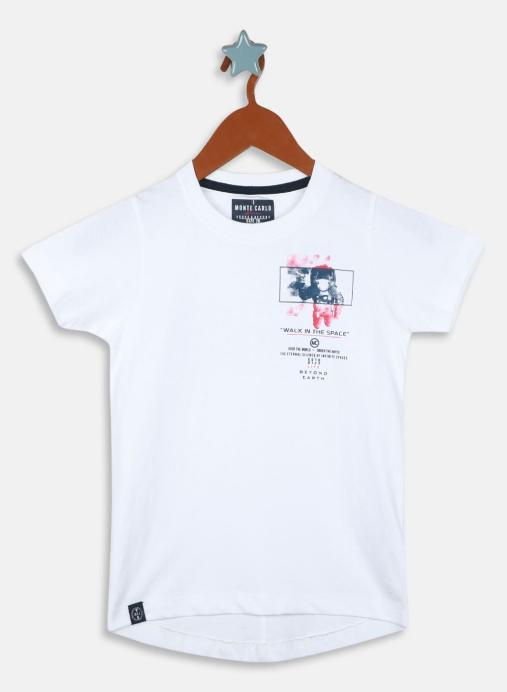 Boys White Printed T-Shirt