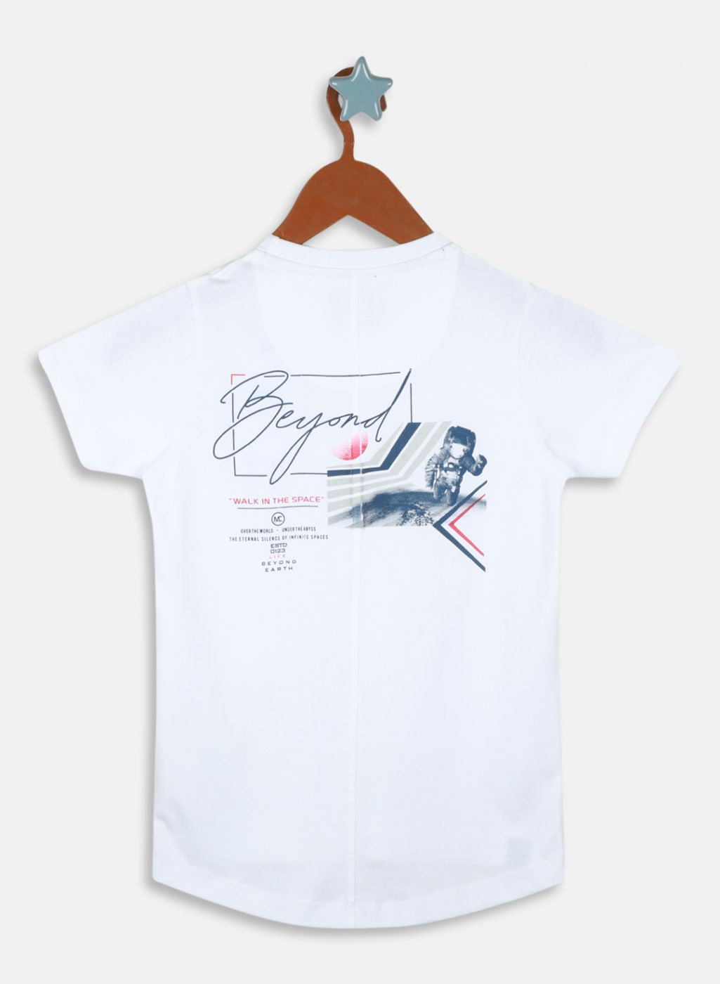 Boys White Printed T-Shirt