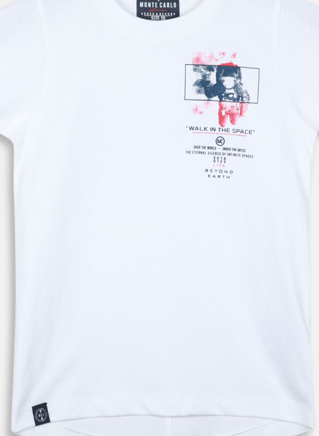 Boys White Printed T-Shirt