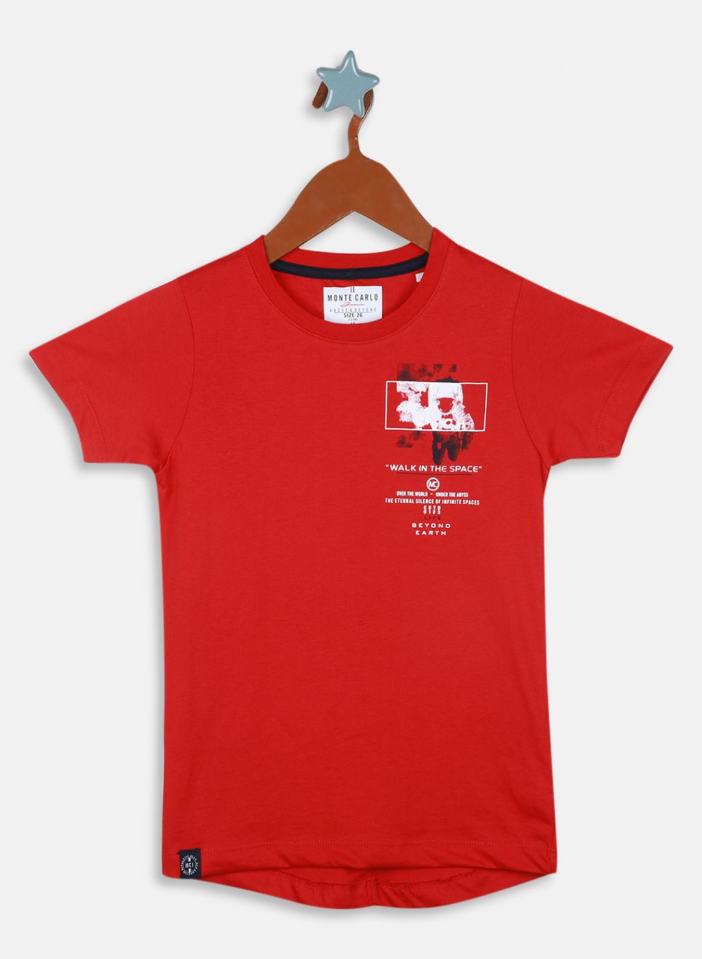 Boys Red Printed T-Shirt
