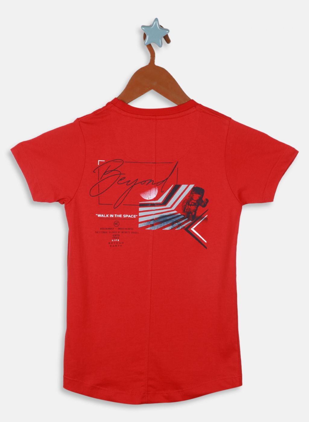Boys Red Printed T-Shirt