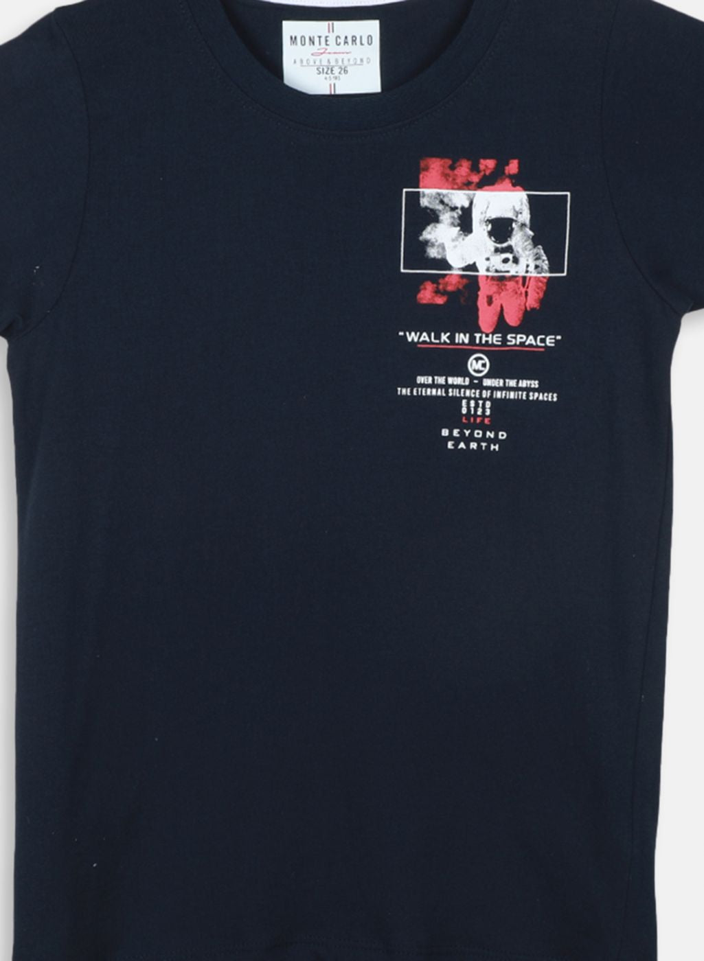Boys NAvy Blue Printed T-Shirt