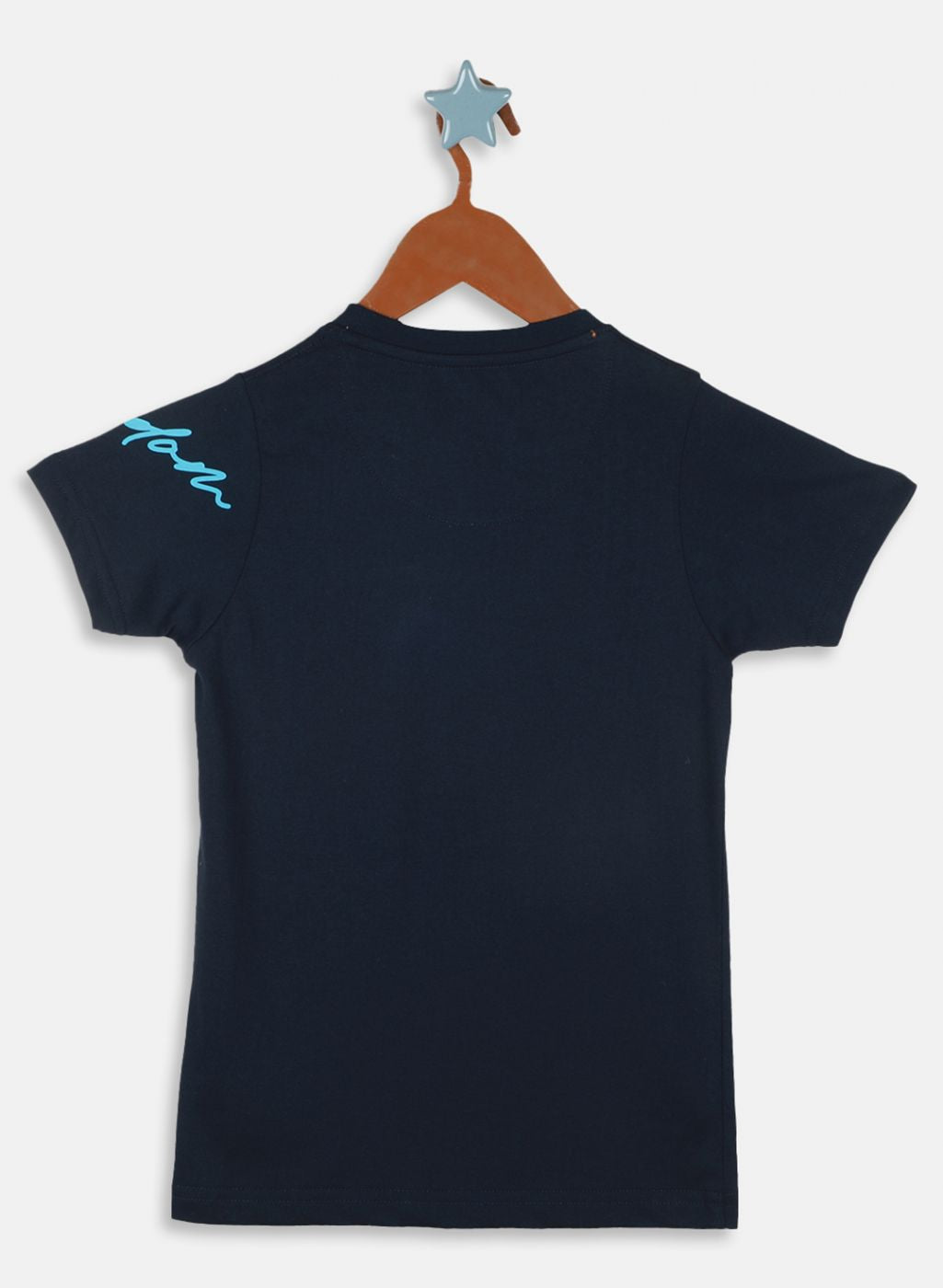 Boys Navy Blue Printed T-Shirt