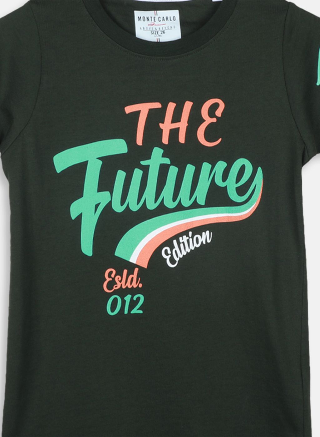 Boys Olive Printed T-Shirt