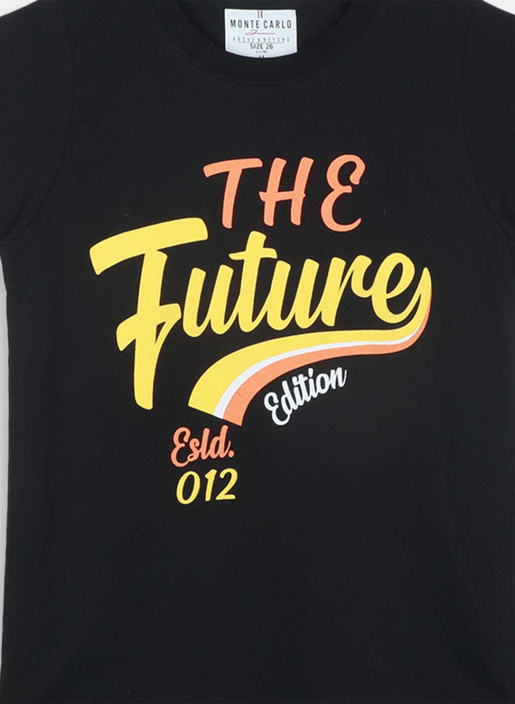 Boys Black Printed T-Shirt