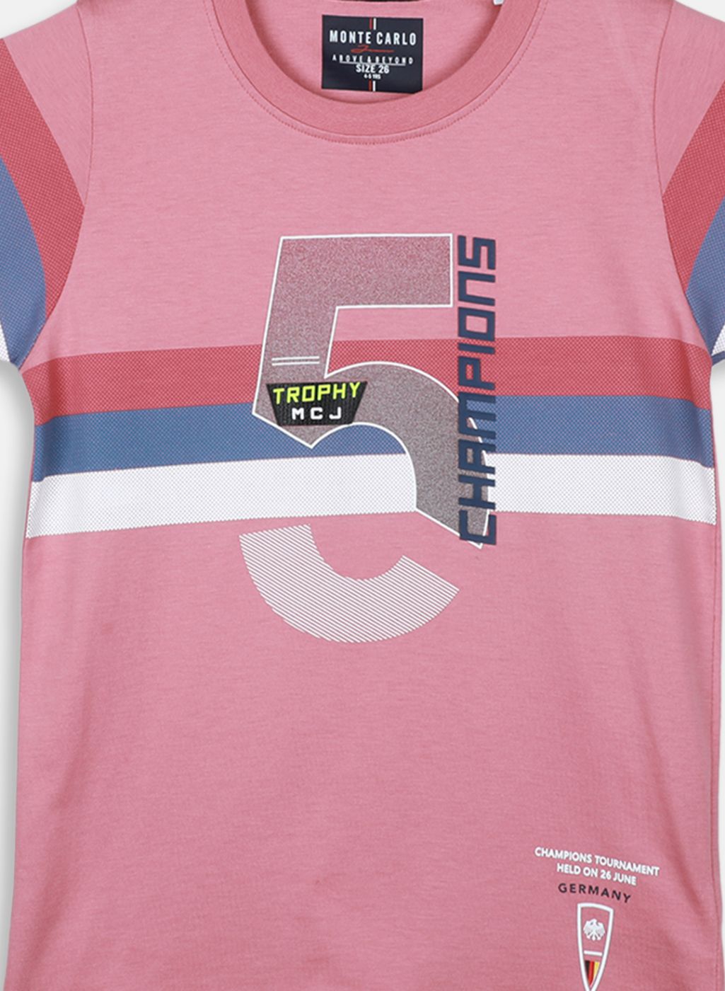 Boys Pink Printed T-Shirt