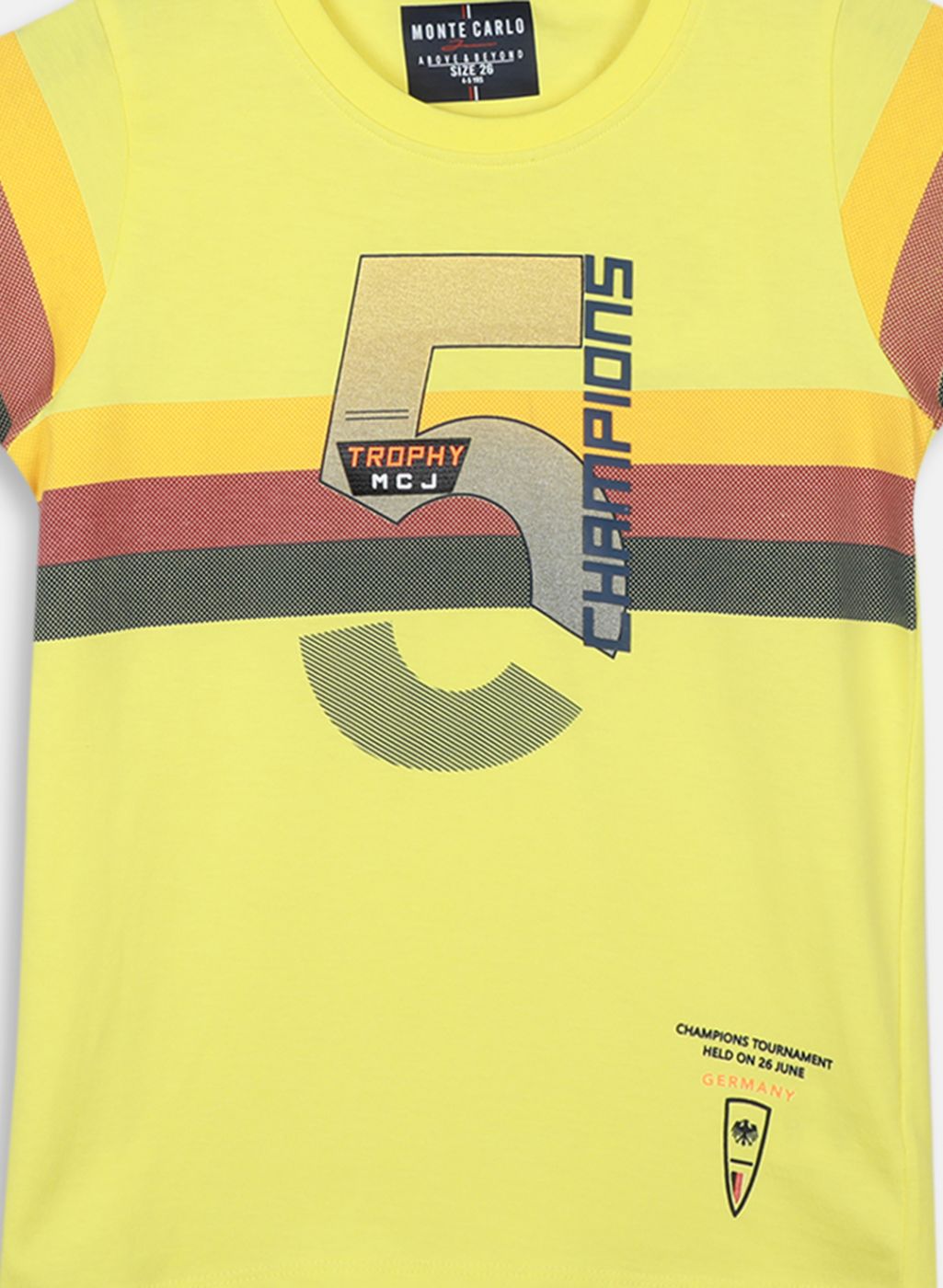 Boys Neon Green Printed T-Shirt